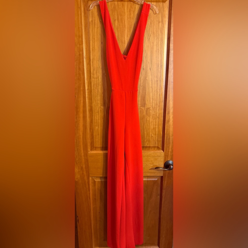 Express Red Sleeveless Jumpsuit